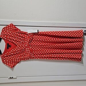 NWT Preceptions Red Polka Dot, size S